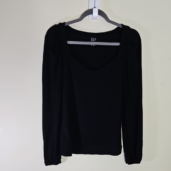 GAP Black Fitted Long Sleeve Blouse - Picture 1 of 7